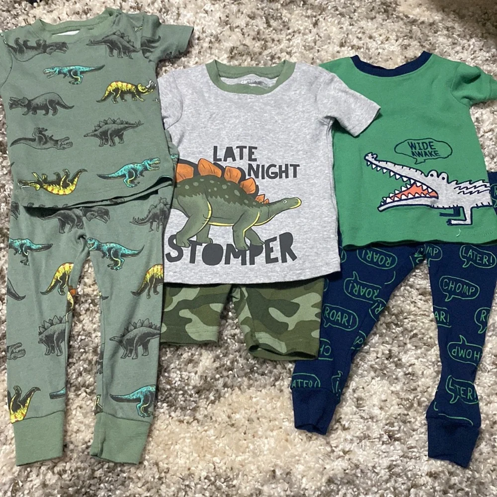 Carters Toddler Boy Matching Snug Fit Pajamas Sleepwear Set Lot 3 Pack